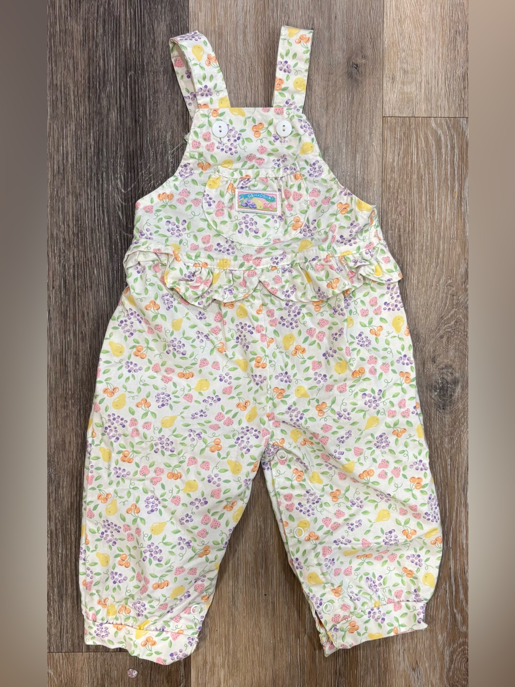Oshkosh B'gosh Pastel Fruit & Floral Print Overalls